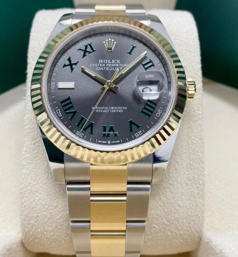 Rolex Datejust 41mm Wimbledon Roman Dial Oyster