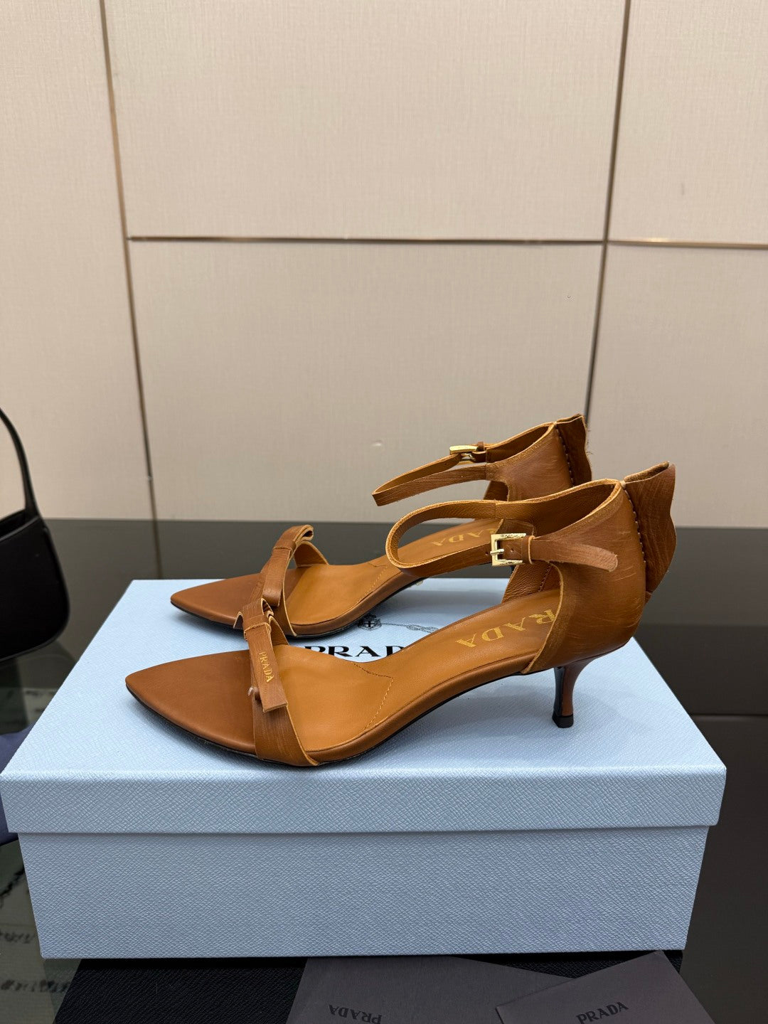 Prada 2026 Pointed-Toe High Heels Sandals 30mm Cowhide 791728