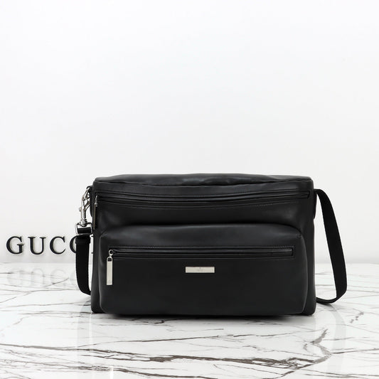 Gucci 2026 Tag Large Crossbody Bag Black Calfskin