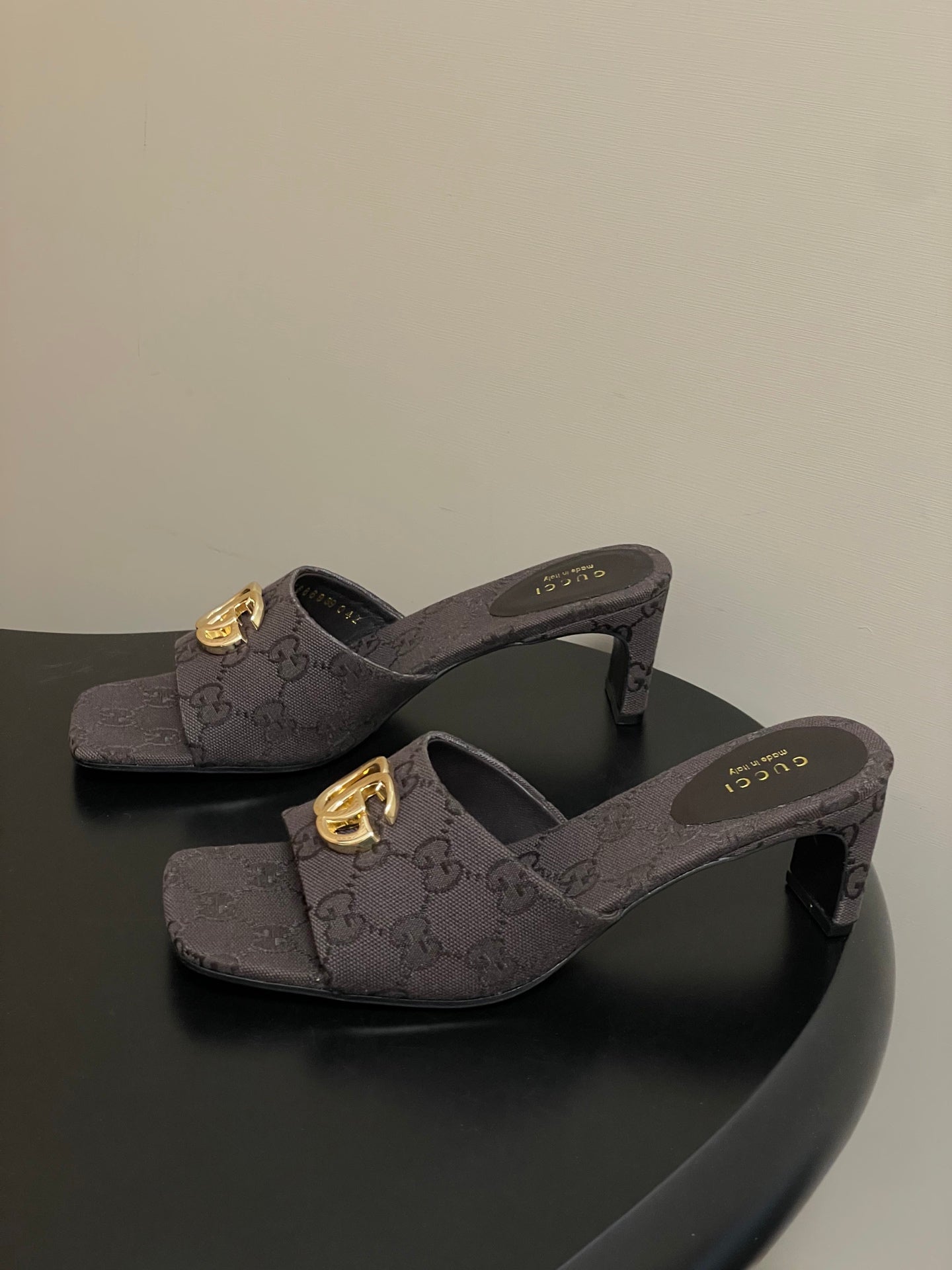 GG 26ss High Heel Slippers 55 Canvas Monogram 697861