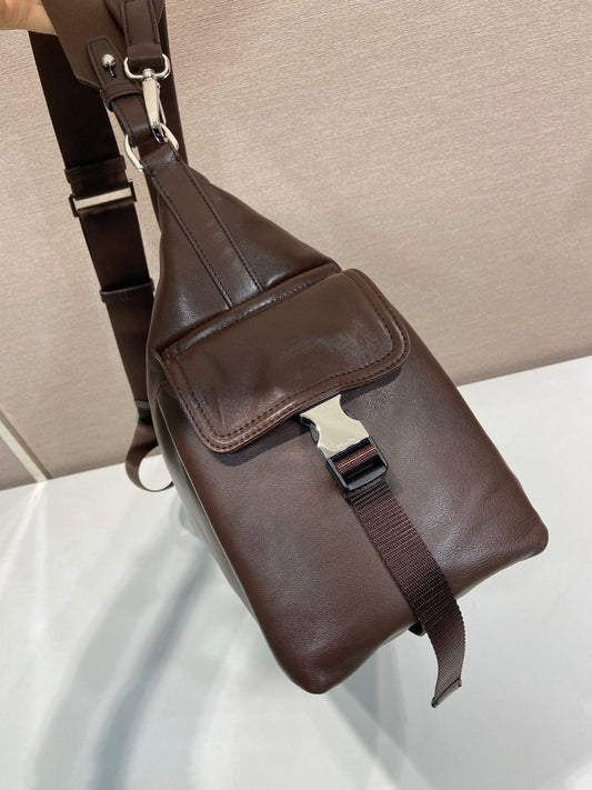 Prada 2026 Explore Bag 43cm Black and Brown Calfskin 351855