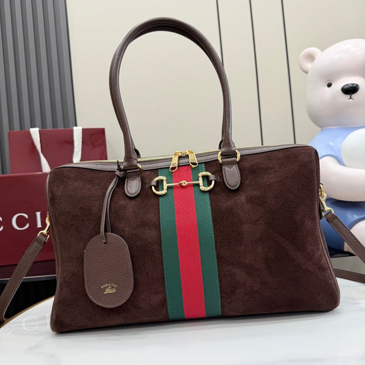 Gucci 2026 Borsetto Boston Bag Suede Leather