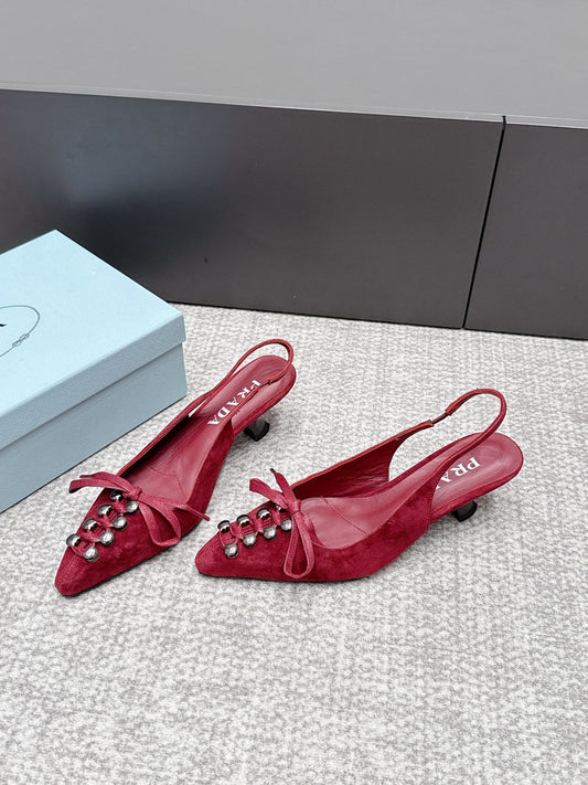 Prada 2026 Slingback 55mm Suede Lambskin 855730