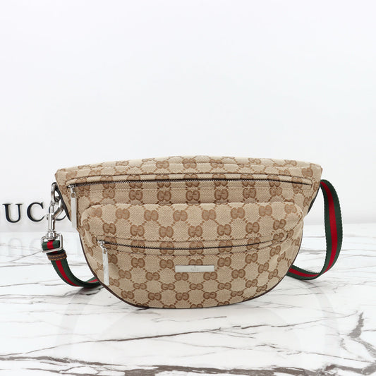 Gucci 2026 Tag Crossbody Bag 30cm Canvas And Calfskin