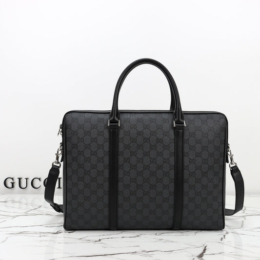 Gucci 2026 Mega Web Trademark Briefcase 38cm Canvas Leather