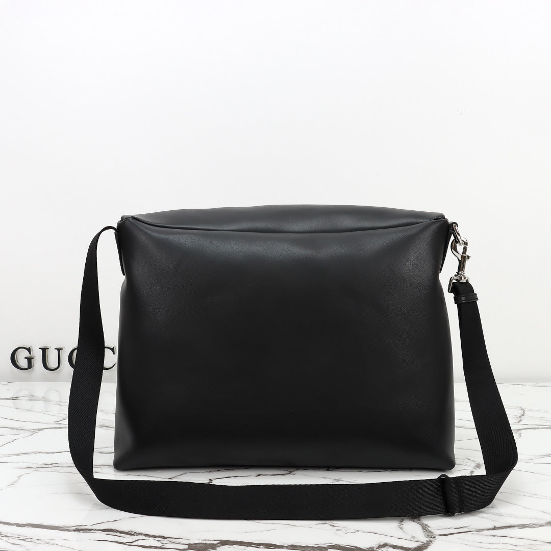 Gucci 2026 Tag Large Crossbody Bag Black Calfskin