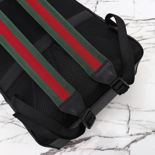 Gucci 2026 Essence Classic Backpack 44cm Black Canvas Leather