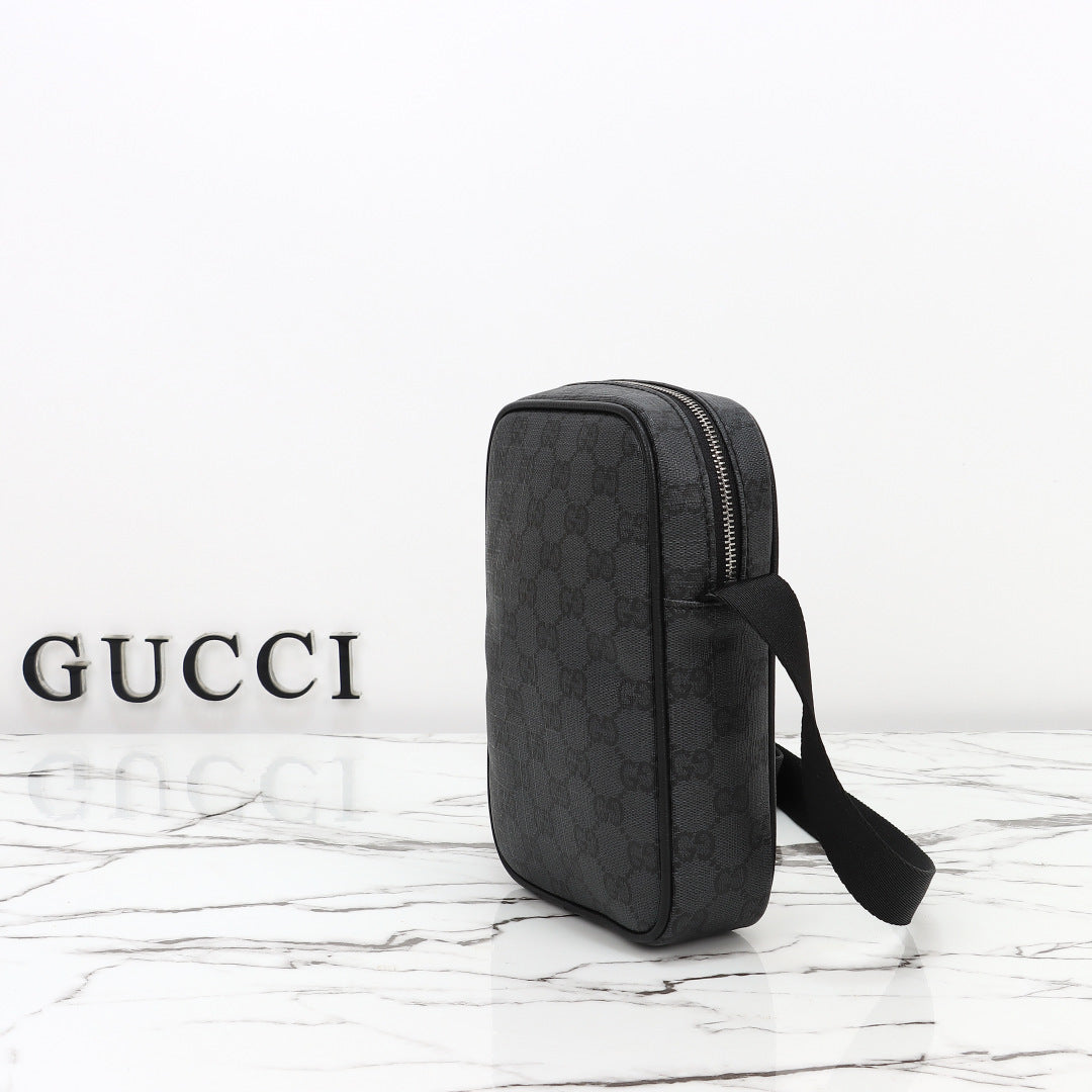 Gucci 2026 Essence Classic Mini Bag 20cm Black Canvas Leather