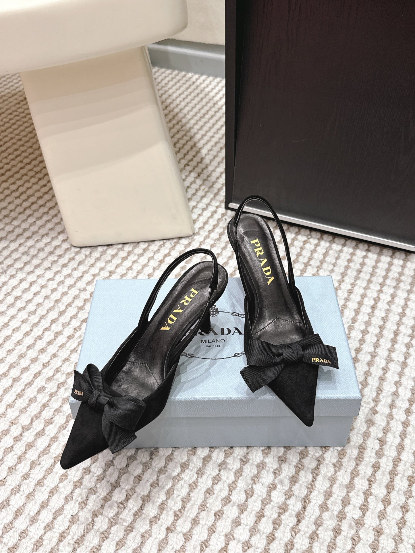 PRA 2026S Slingback 70 Black Suede 657735