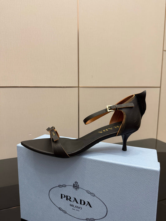 Prada 2026 Pointed-Toe High Heels Sandals 30mm Cowhide 791728