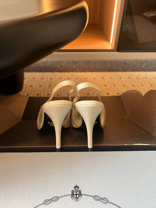 Prada 2026 Slingback Pumps 85mm Bow Cowhide 787482