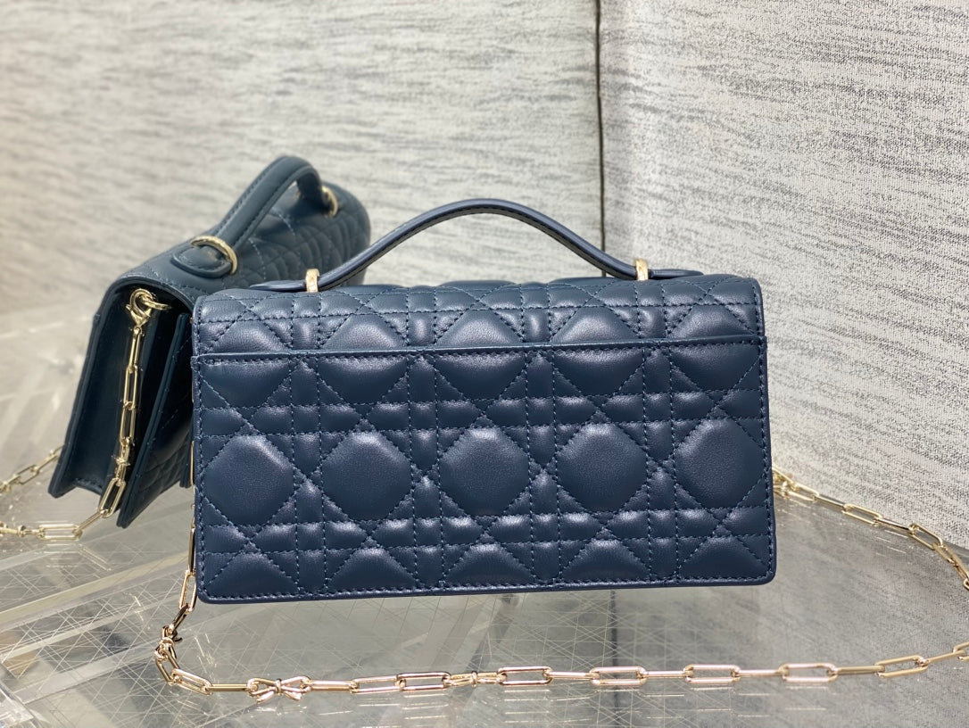 Dior 2026 My Dior Bag 21cm Navy Blue Lambskin 289008