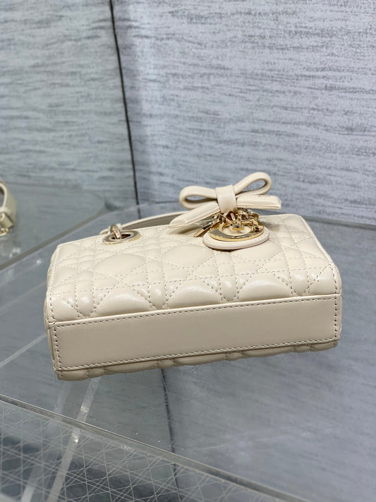 Dior 2026 Bow D-Joy Micro Bag Beige Lambskin 284115