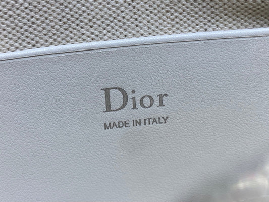 Dior 2026 Promenade 22cm Bag White Grey Cotton Calfskin 289146