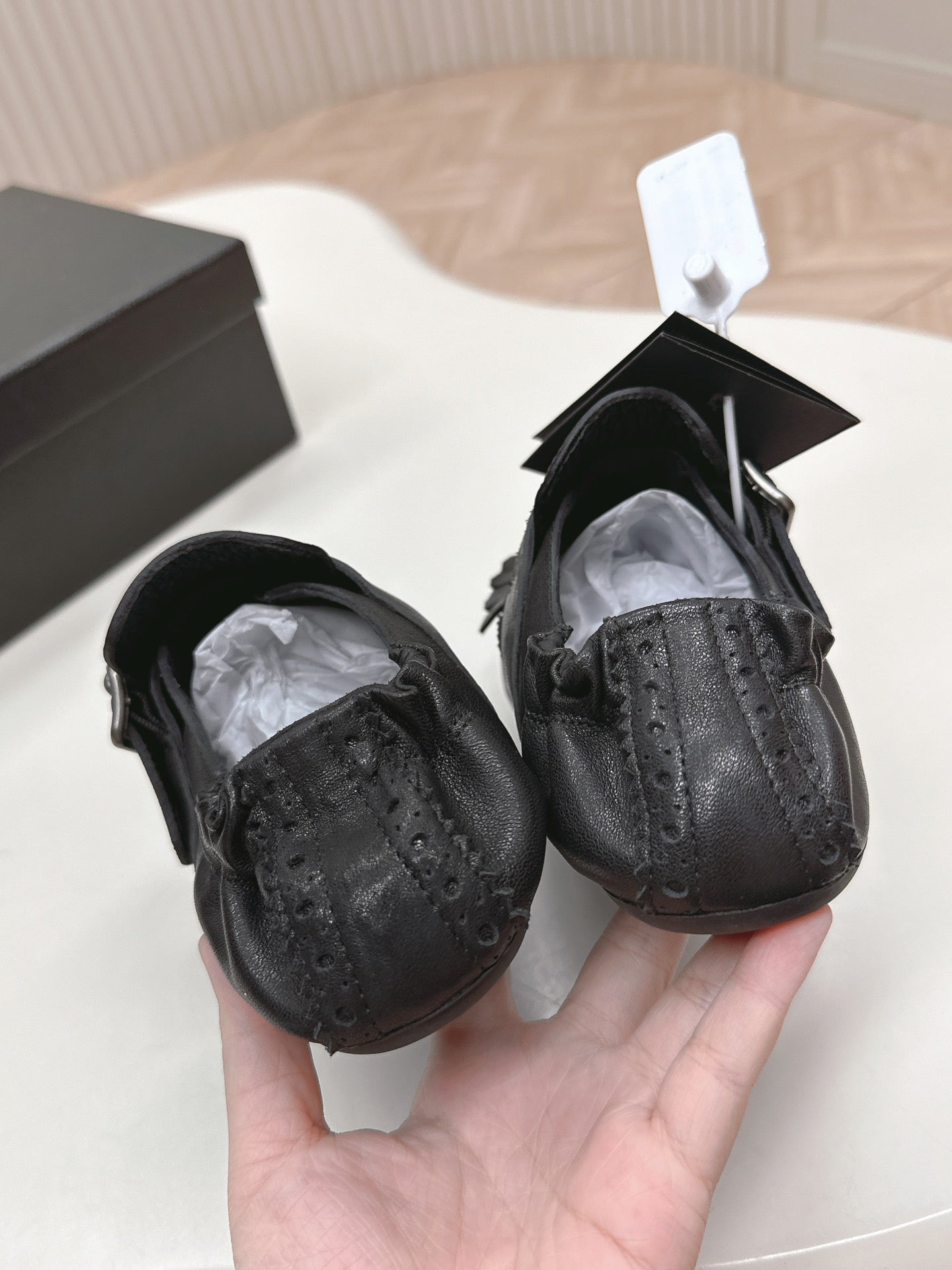 PRA 26S Ballet Flats Black Calfskin 600587