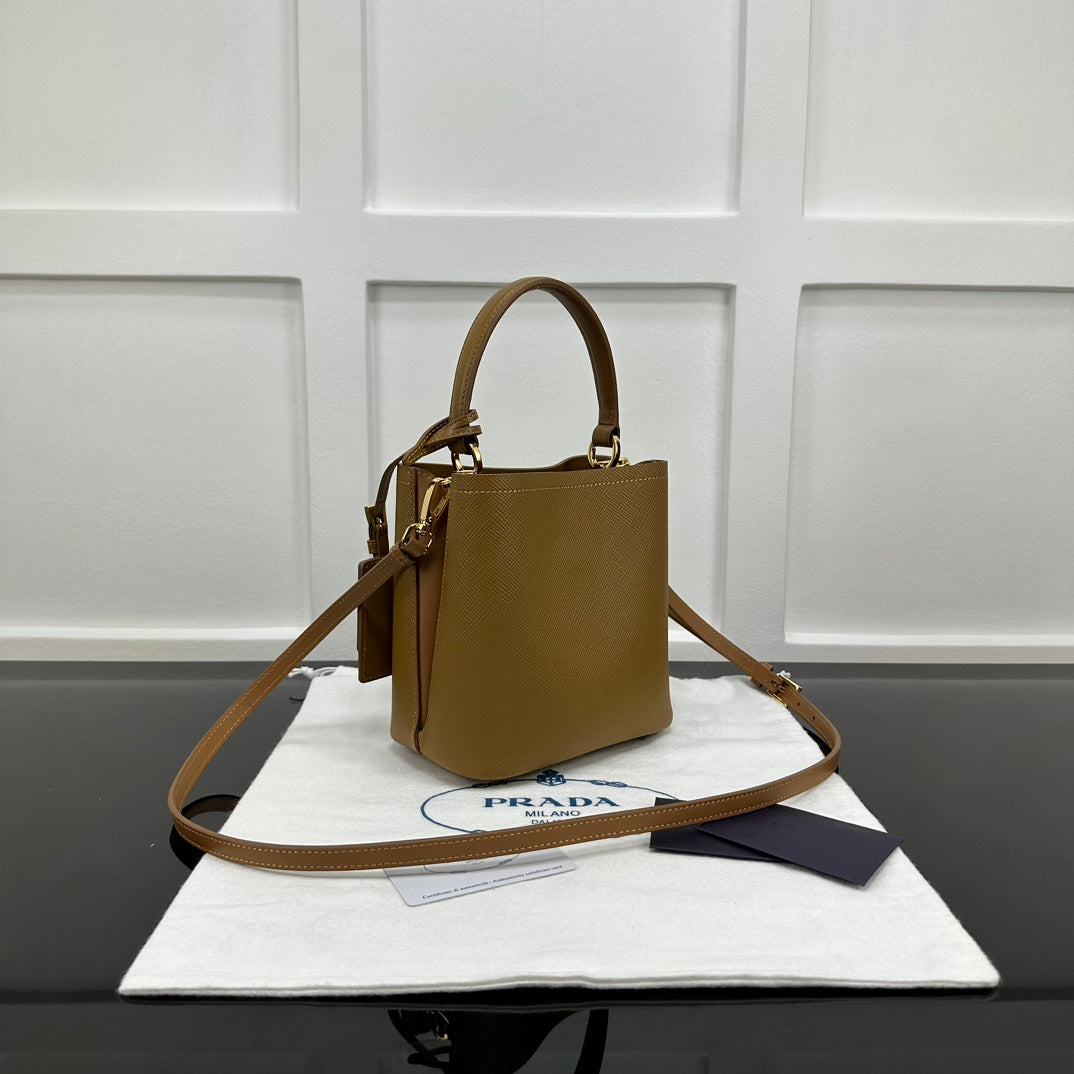 Prada 2026 Panier Saffiano Bucket Bag Calfskin