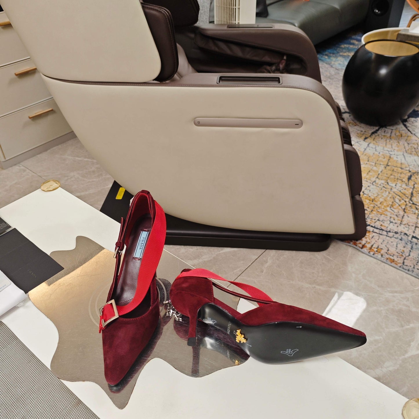 PRA 26S High Heel Pump 70 Burgundy Velvet 630564