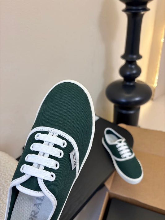 PRA 26S Casual Shoes Dark Green White Canvas 627466
