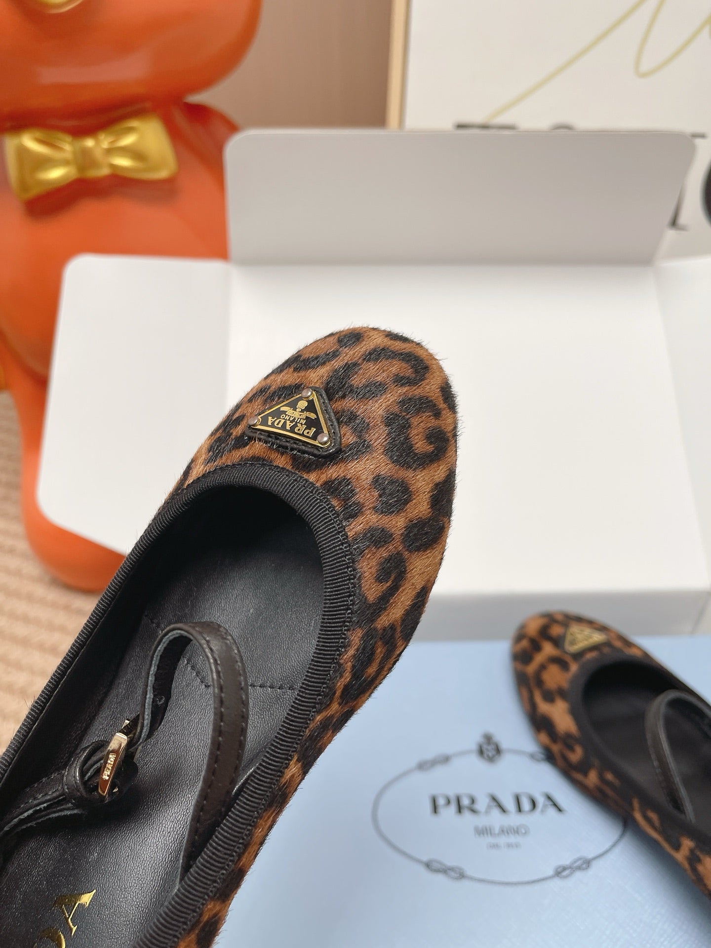 Prada 2026 Ballet Flat Leopard Calf Hair 854615