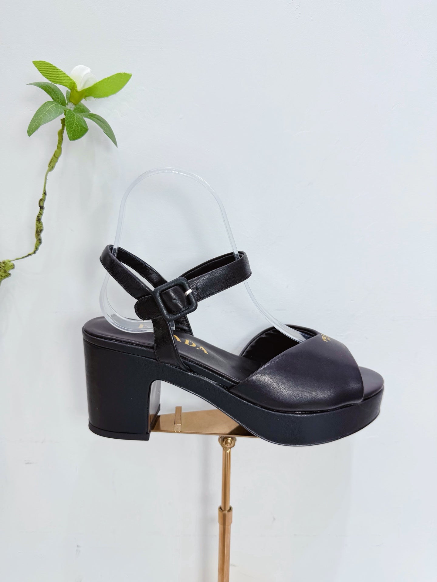 PRA 26SS Platform Sandals 75 Black Sheepskin 592376