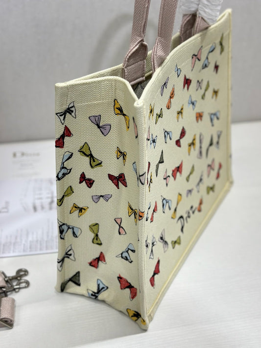Dior 2026 Multicolor Bow Book Tote Bag Canvas 289511