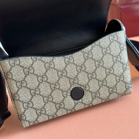 Gucci 2026 Horsebit 1955 Bag Black Ebony Canvas Leather 280964