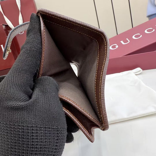 Gucci 2026 Jackie Wallet 11cm Brown Canvas Leather