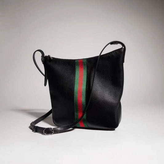 Gucci 2026 Lunetta Crossbody Bag 26cm Black Calfskin