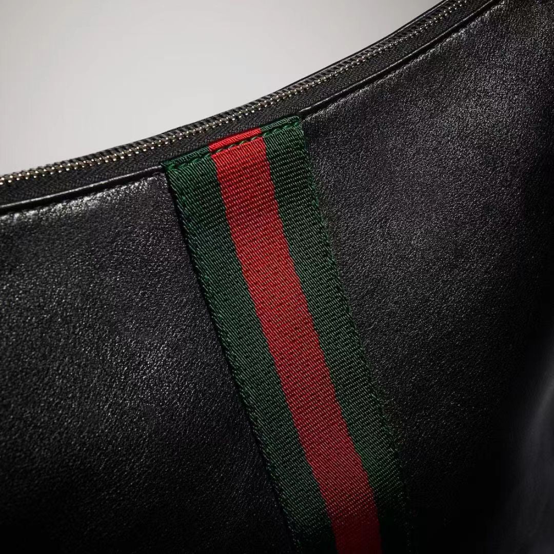 Gucci 2026 Lunetta Crossbody Bag 26cm Black Calfskin