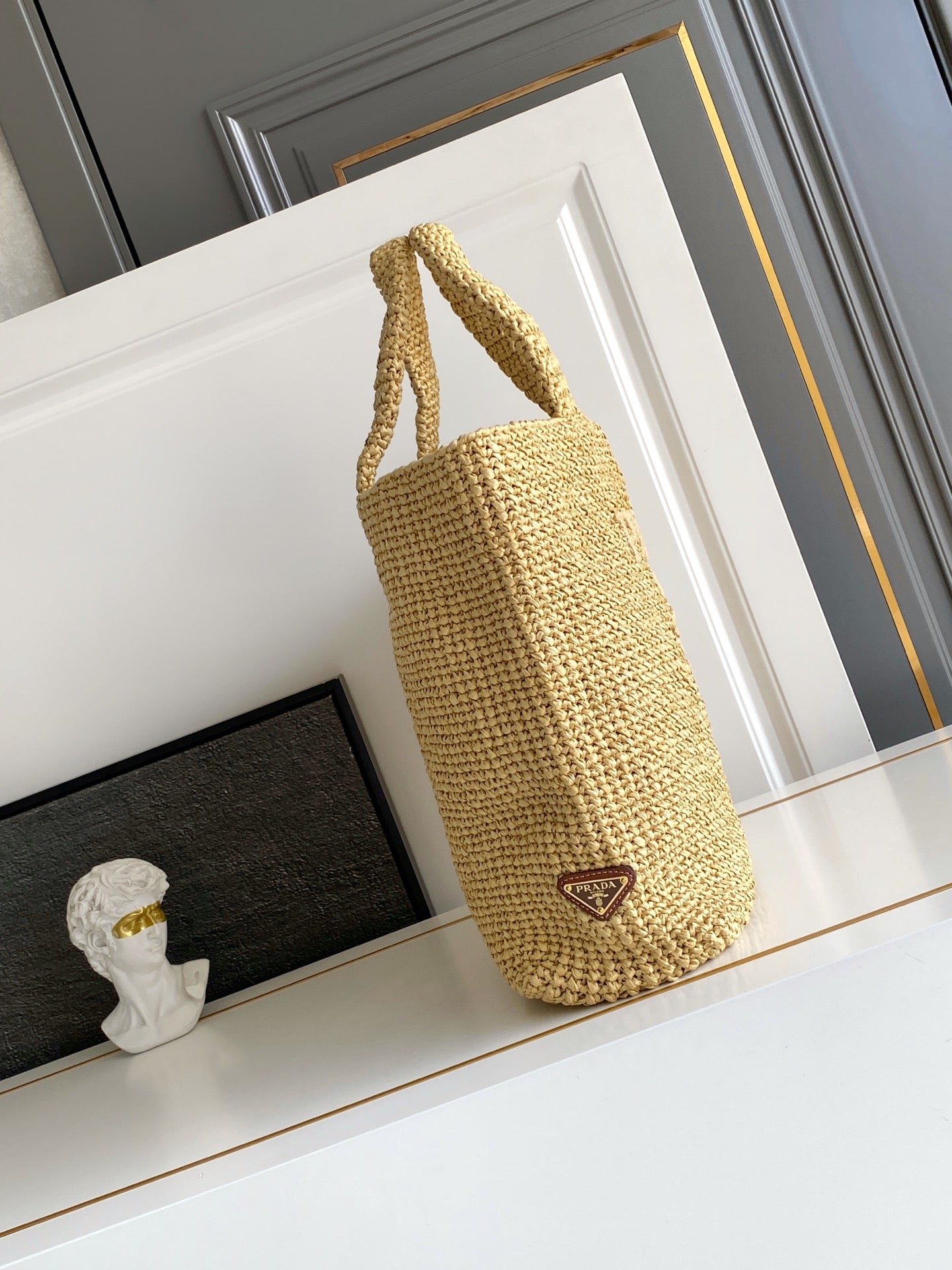Prada 2026 Tote Bag 40cm Beige Woven