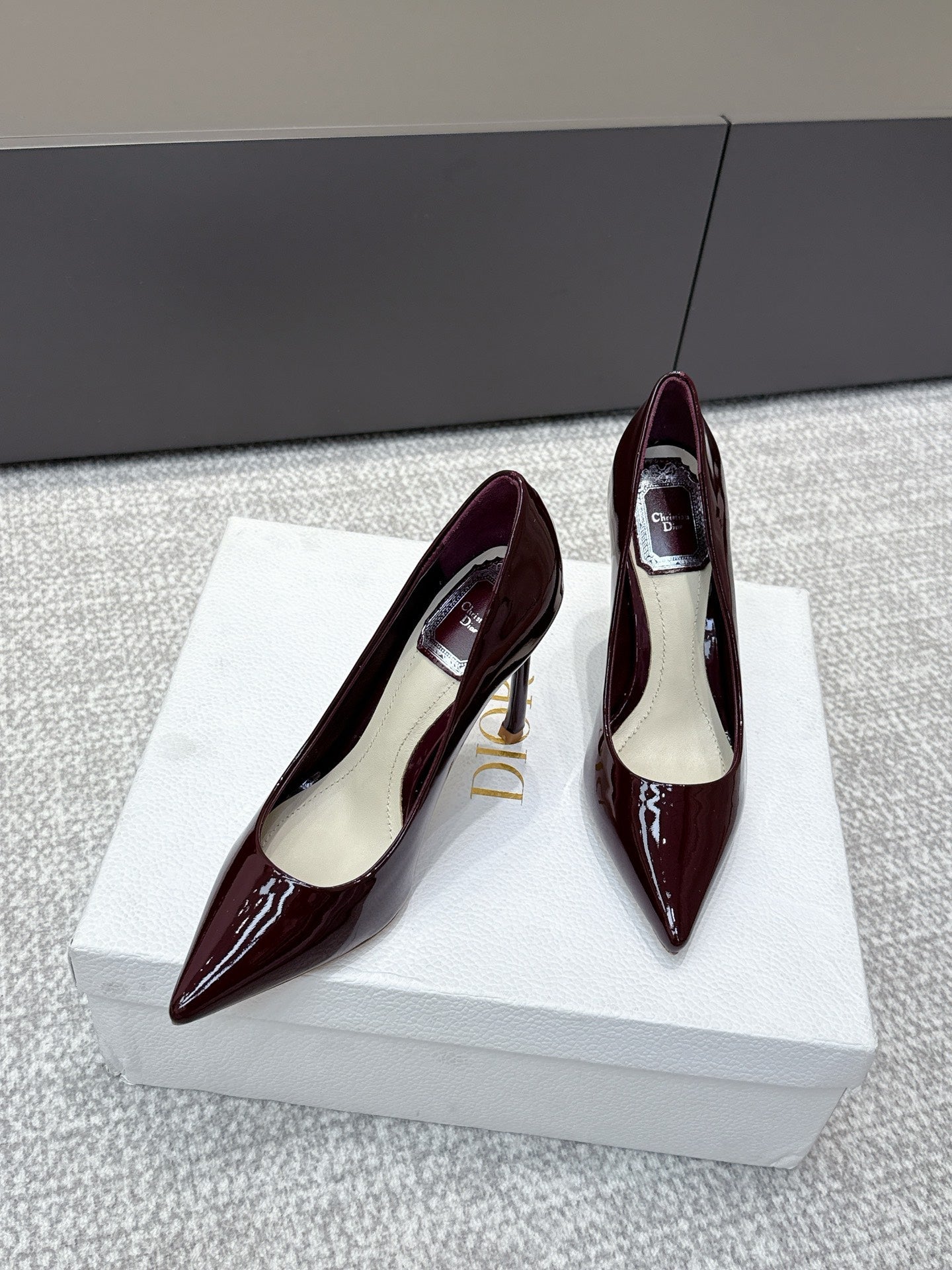 CD 26s High Heels Pump 105 Dark Burgundy Patent Leather 661477