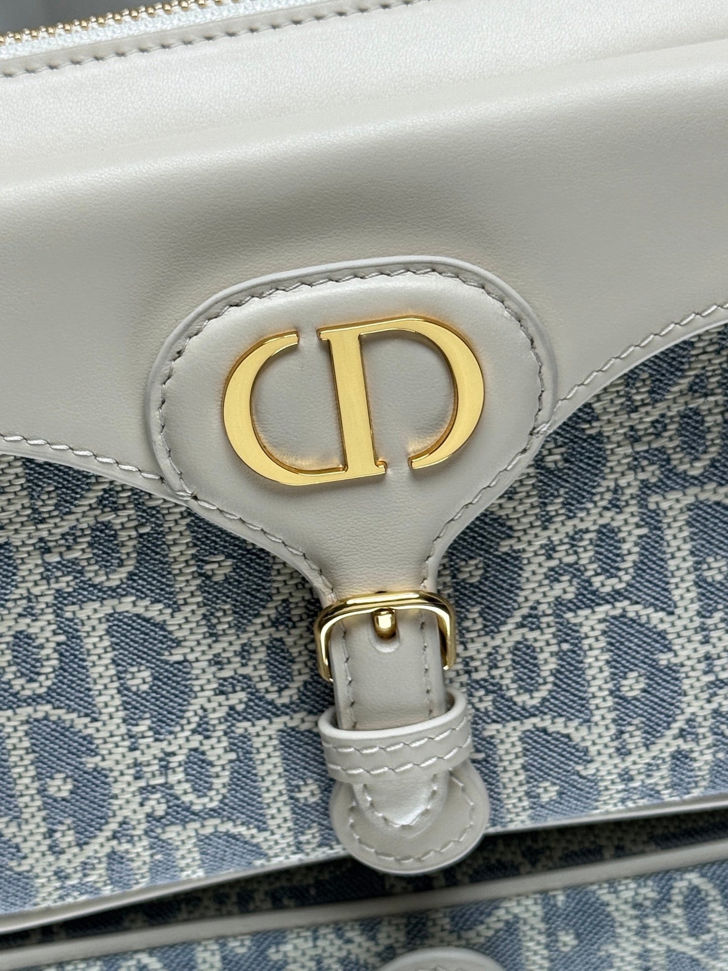 Dior 2026 Bobbi Bag 20cm Blue White Fabric Leather 345613