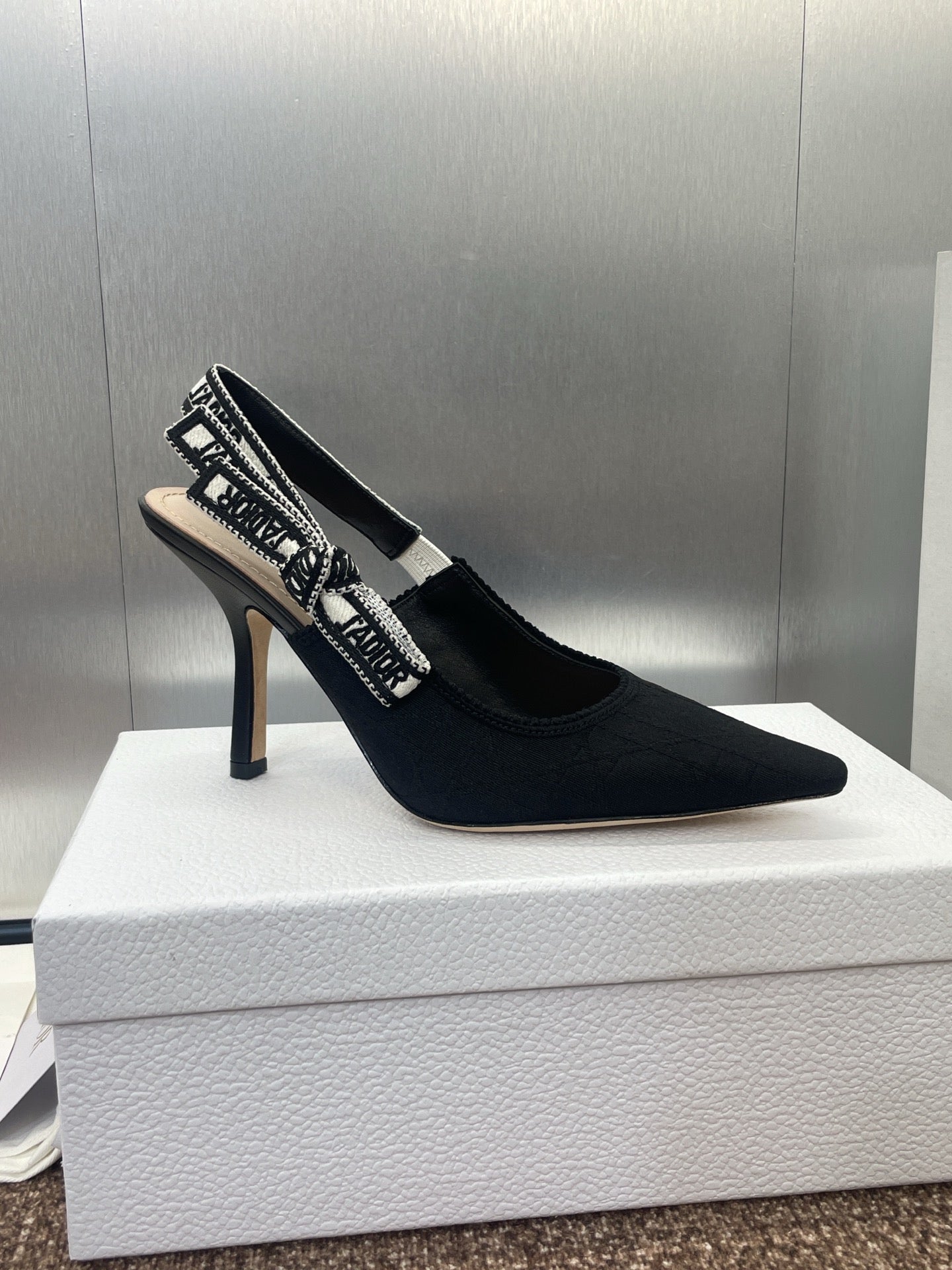 Dior 2026 J'Adior Slingback Pump Black Fabric Sheepskin 330329
