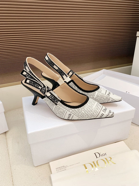 CD 26 Slingback 65 White Black Technology Fabric 614905