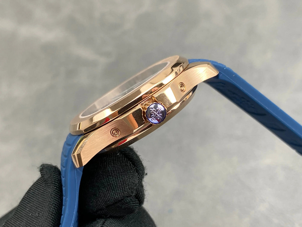 Patek Philippe Aquanaut Luce Annual Calendar 40mm Gold Case Blue Rubber Strap