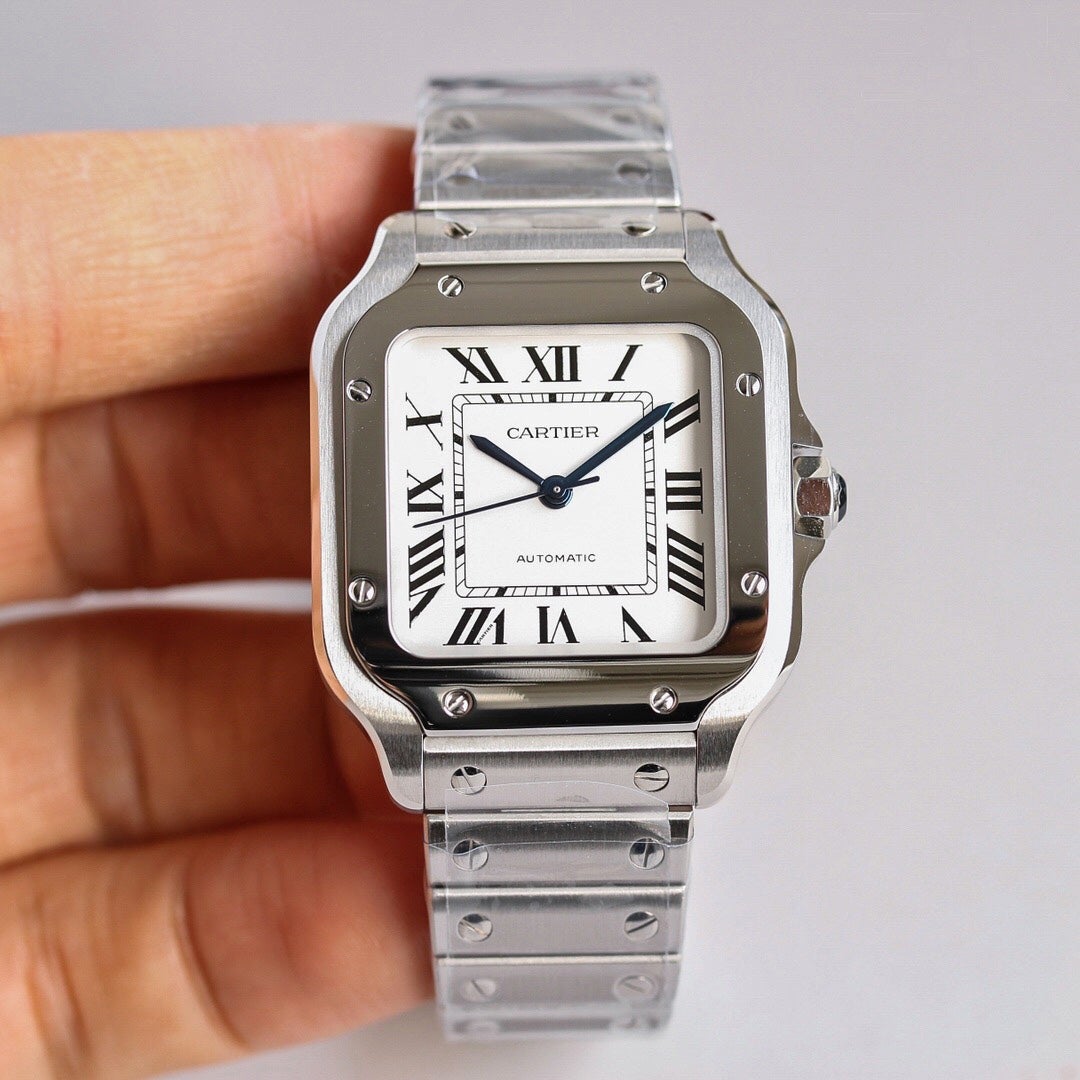 SANTOS LADY 35.1MM STEEL CASE WHITE DIAL ( BEST VERSION )