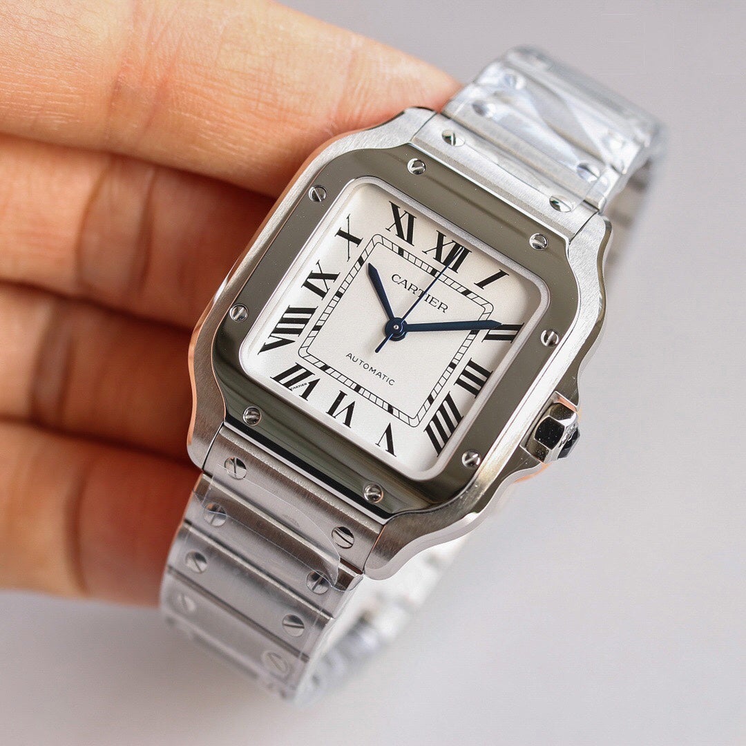 SANTOS LADY 35.1MM STEEL CASE WHITE DIAL ( BEST VERSION )