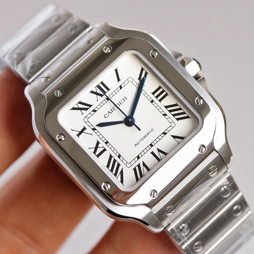 SANTOS LADY 35.1MM STEEL CASE WHITE DIAL ( BEST VERSION )