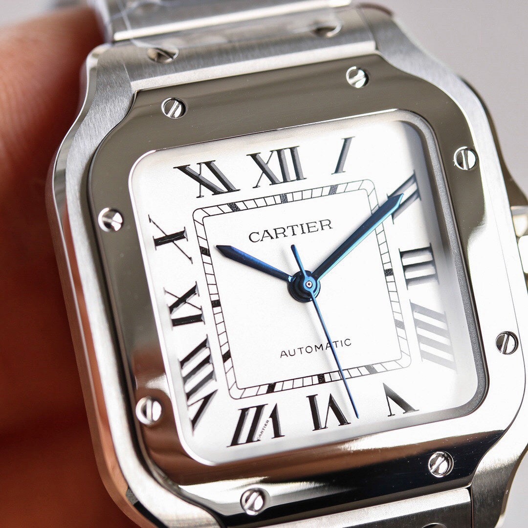 SANTOS LADY 35.1MM STEEL CASE WHITE DIAL ( BEST VERSION )