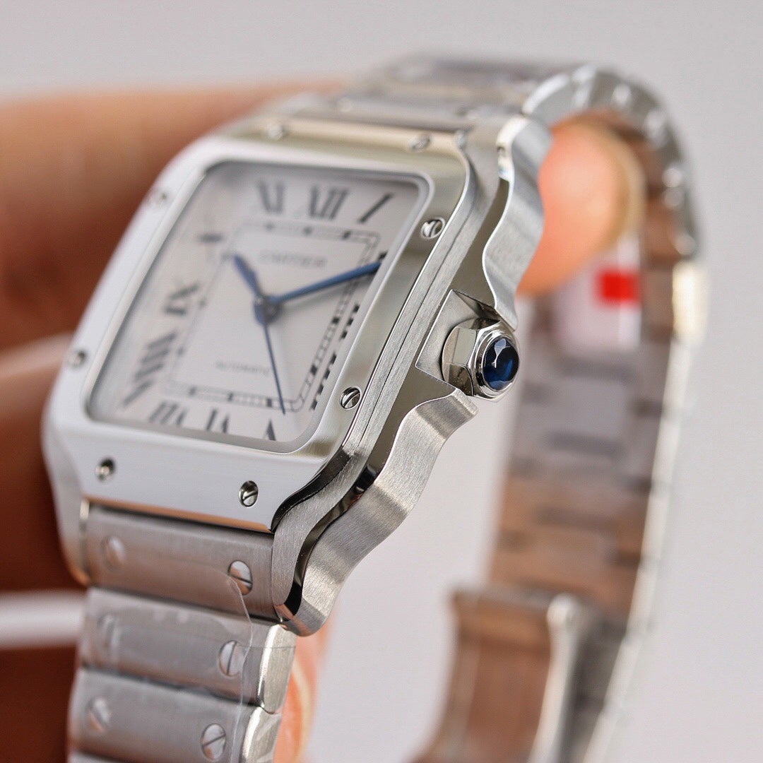 SANTOS LADY 35.1MM STEEL CASE WHITE DIAL ( BEST VERSION )