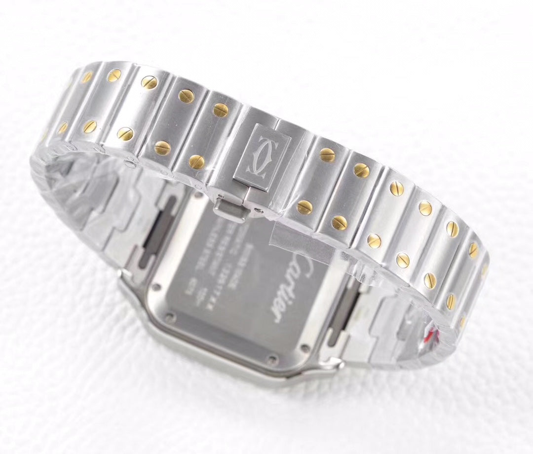 SANTOS LADY 35.1MM AUTOMATIC GOLD STEEL (BEST VERSION)