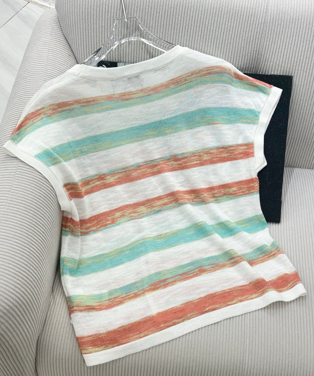 Loew 26 Short-Sleeve Top Red Blue in Cotton 380294