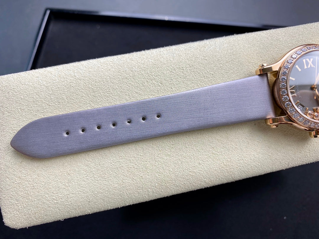 Happy Diamond 33mm Pink Gold Grey Dial