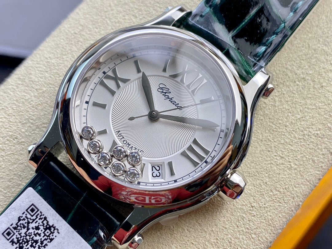 Happy Diamond 36mm Silver White Dial