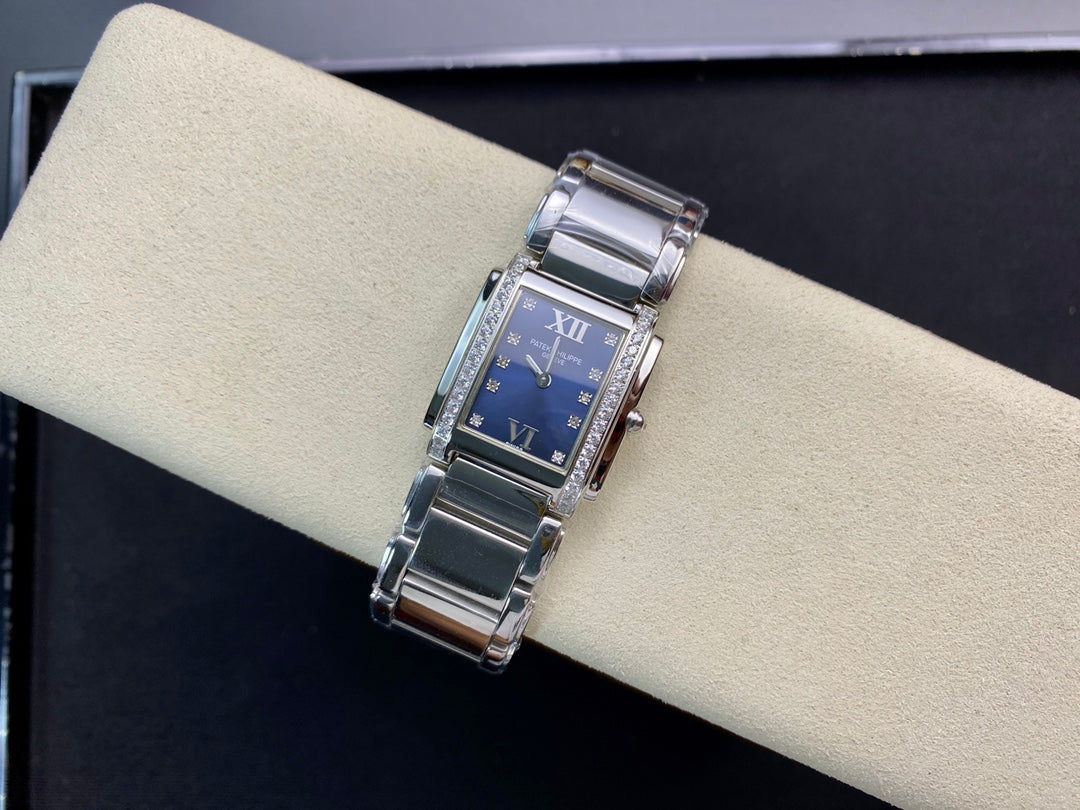 PATEK Twenty-Four 25.5mm Silver Blue Dial