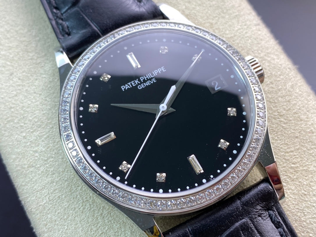 PATEK Calatrava 38mm Black Dial Leather