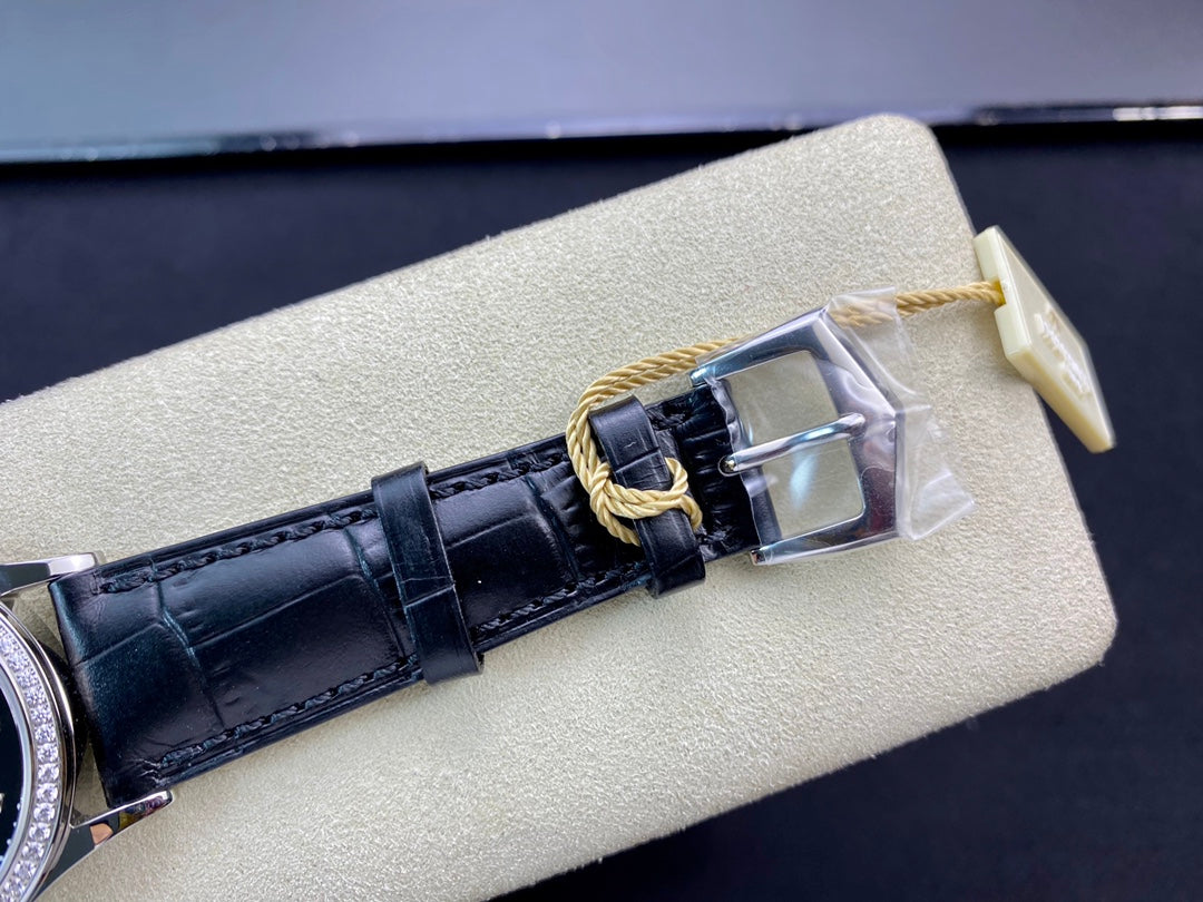 PATEK Calatrava 38mm Black Dial Leather