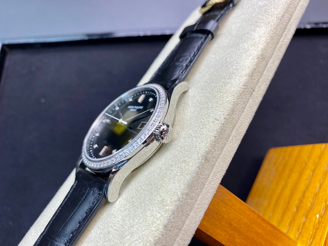 PATEK Calatrava 38mm Black Dial Leather