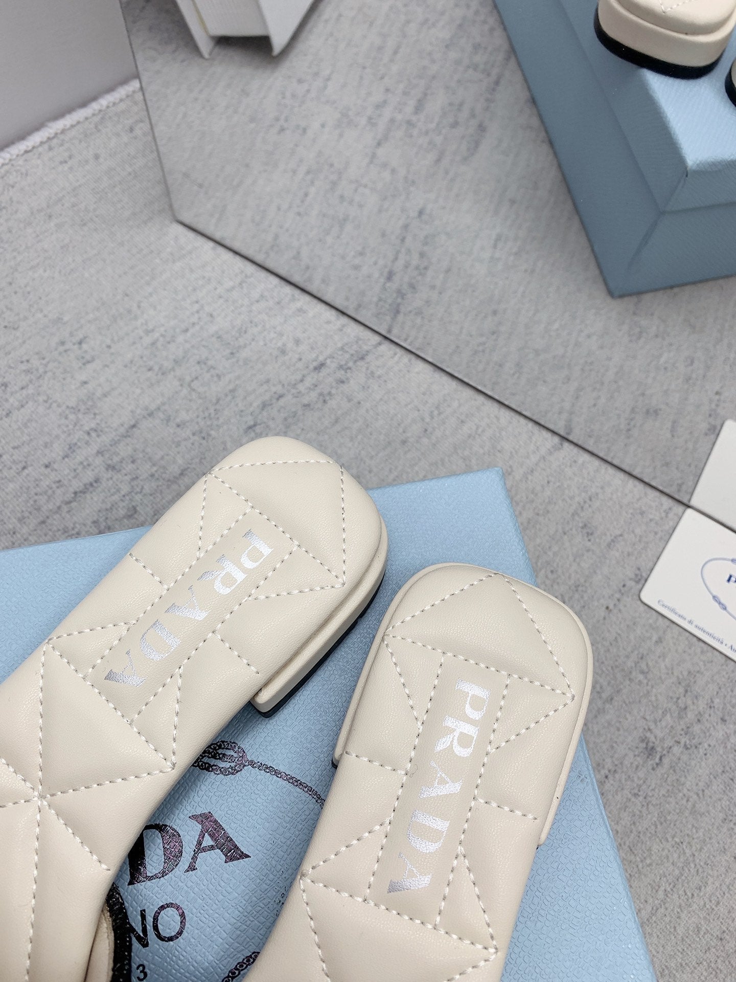 Prada 2026 Slippers Embroidery Sheepskin 731063