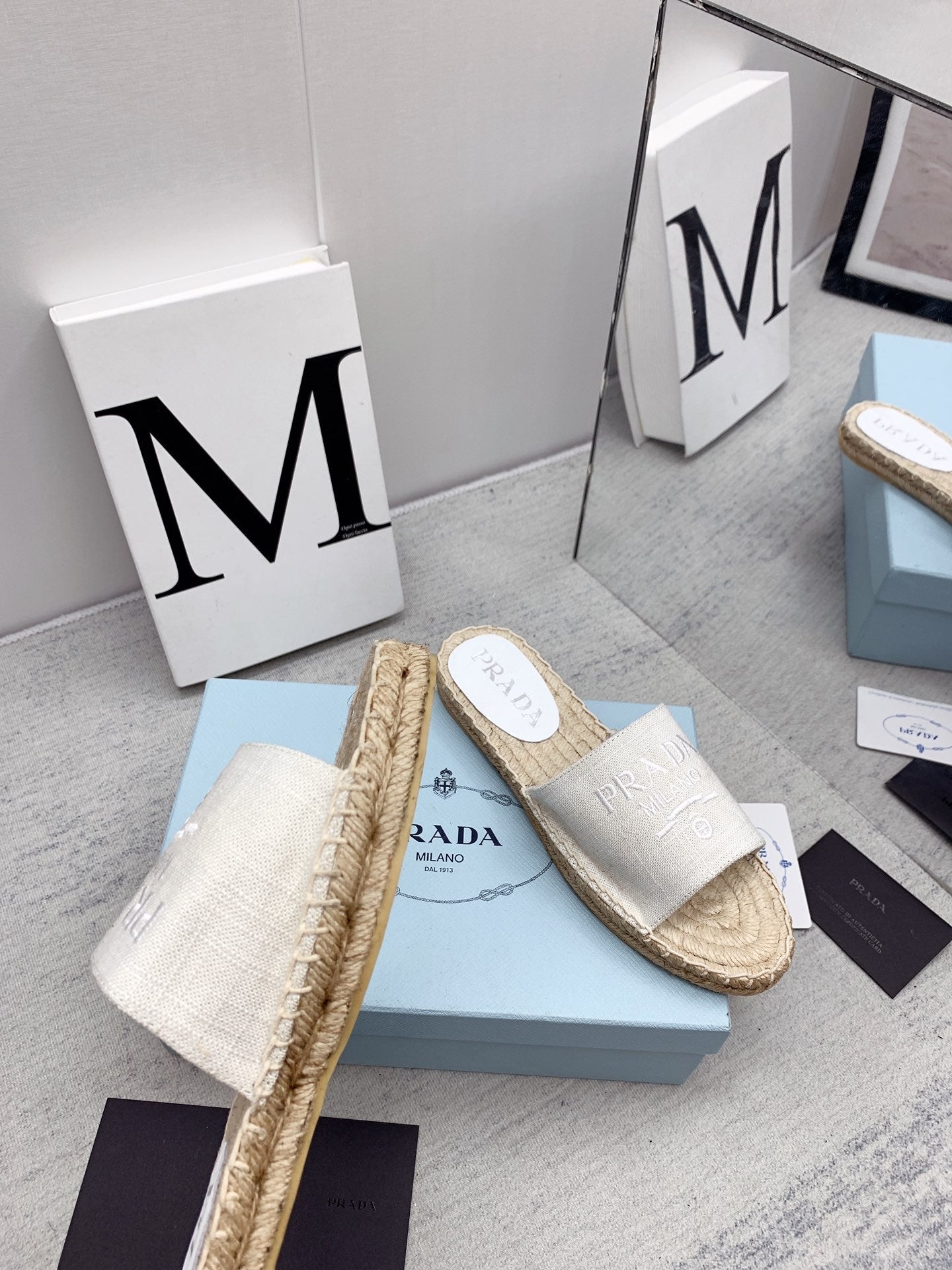 Prada 2026 Slippers Canvas Rope Sole 731171